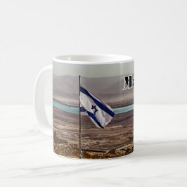 Caneca De Café Vista de Masada com Bandeira