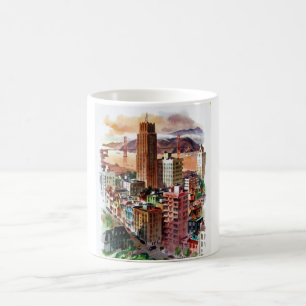 Caneca De Café Vista de Ponte do Portão do Ouro Vintage San Franc