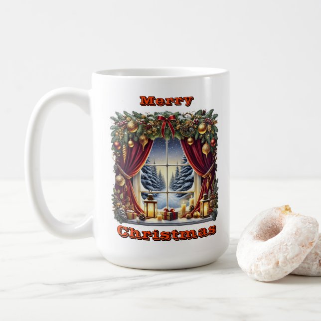 Caneca De Café Vista de Wonderland Cozy Winter (Com Donut)