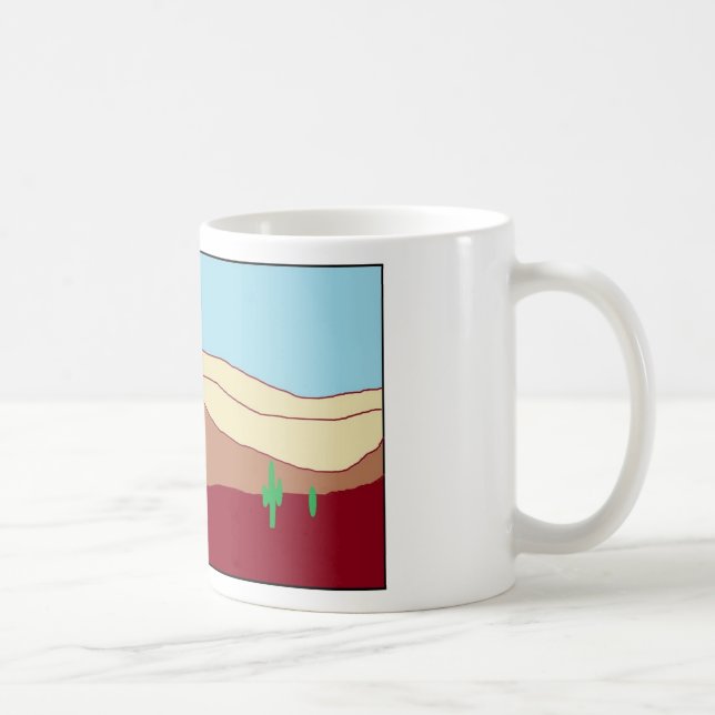 Caneca De Café Vista do deserto do cacto (Direita)