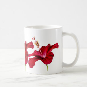 Caneca De Café Vista do Lado do Flor Red Hibiscus