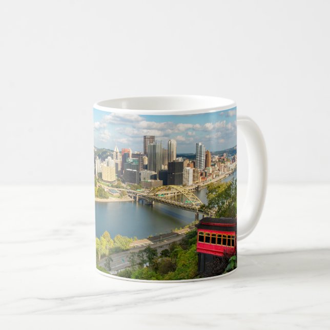 Caneca De Café Vista Incline do Pittsburgh Pensilvânia Duquesne  (Frente Esquerda)