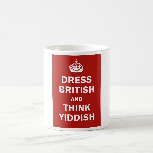 Caneca De Café Vista Ingleses e pense o Yiddish (Centro)