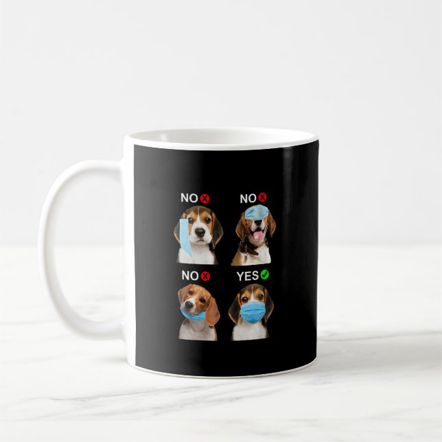 Caneca De Café Vista máscara de rosto/ beagle engraçado (Esquerda)