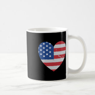 Caneca De Café Vista Red Friday Heart American Flag For Men And W