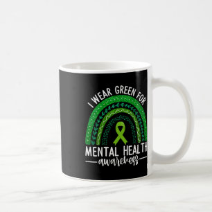 Caneca De Café Visto Verde Para A Chuva De Fita De Sensibilização