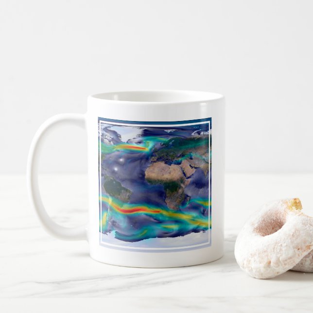 Caneca De Café Visualização De Ventos Globais. (Com Donut)