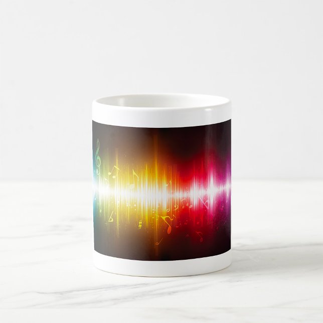 Caneca De Café Visualizador de áudio vibrante de onda sonora do M (Criador carregado)