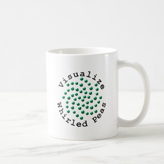 Caneca De Café Visualize as ervilhas giradas 2 (Direita)