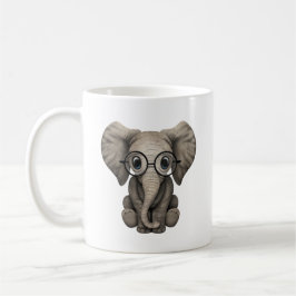 Caneca De Café Vitela bonito do elefante do bebê com vidros de