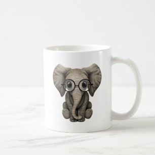 Caneca De Café Vitela bonito do elefante do bebê com vidros de