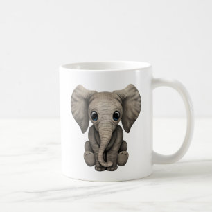 Caneca De Café Vitela bonito do elefante do bebê que senta-se