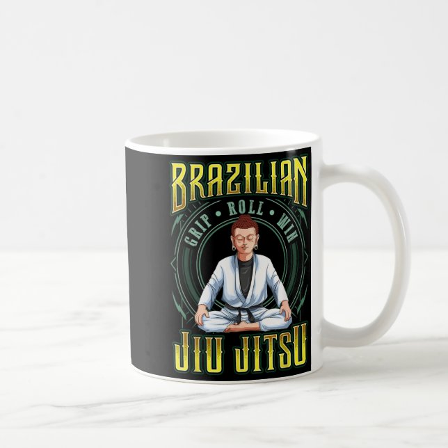 Caneca De Café Vitória no Rolamento de Pegada BJJ - Buda de Jiu J (Direita)