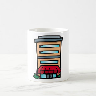 Caneca De Café Vitrine e Edifício de Escritórios