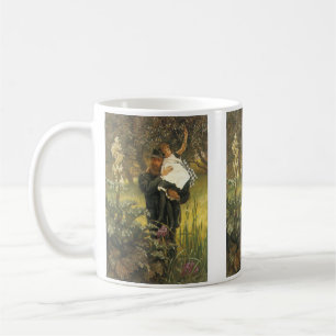 Caneca De Café Viúvo de Tissot, Vintage Victorian Retraje Art