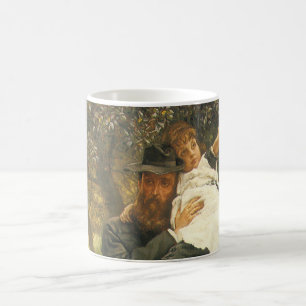 Caneca De Café Viúvo por Tissot, Arte de Retrato Vitoriano Antigo