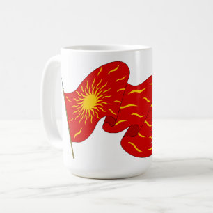 Caneca De Café Viva a França! Oriflama Vermelha com Sol