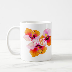 Caneca De Café Viva Aloha Hibiscus Florais Flores Tropicais Havaí