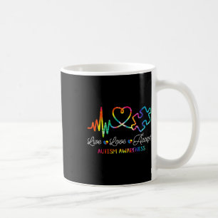 Caneca De Café Viva Amar Aceitar Consciência do Autismo Tie Dye A