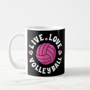 Caneca De Café Viva Ame Volei Para Mulheres Meninas Volei Fa