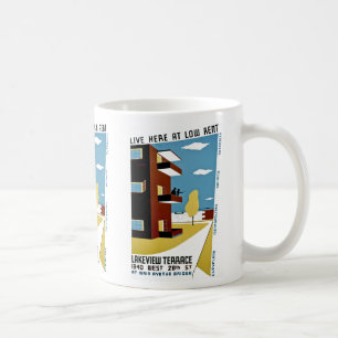Caneca De Café Viva aqui no baixo aluguel