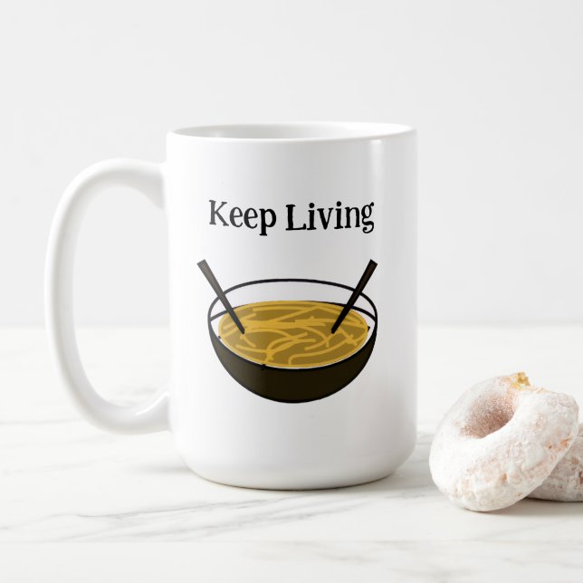 Caneca De Café Viva – Design de Desenho Animado Fofo e Positivo (Com Donut)