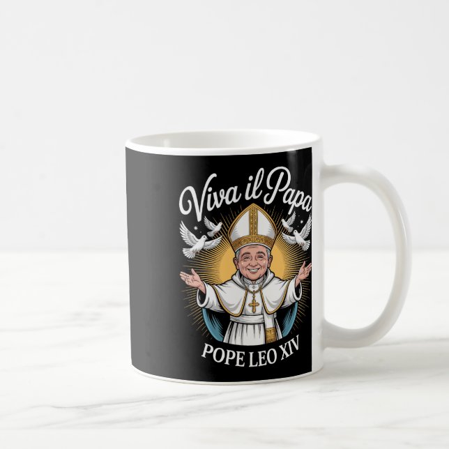Caneca De Café Viva Il Papa Leo Xiv 1 (Direita)