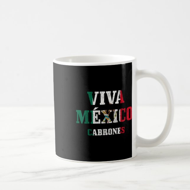 Caneca De Café Viva Mexico Cabrones Funny Cinco De Mayo Mexicano  (Direita)