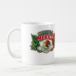 Caneca De Café Viva México Tipografia Patriótica | Mexicano
