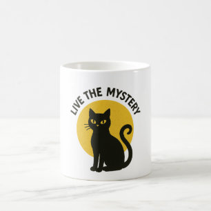 Caneca De Café Viva o Gato Preto da Lua Misteriosa