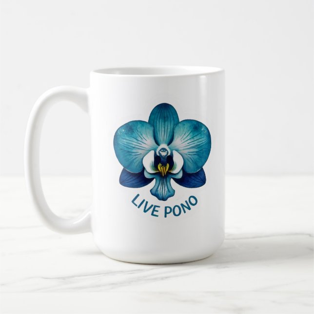 Caneca De Café Viva Pono Equilíbrio Harmonioso Righteous Blue Orc (Esquerda)