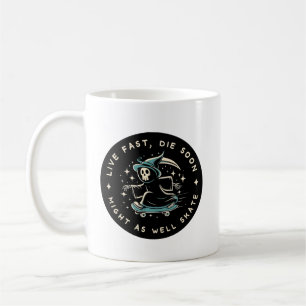 Caneca De Café Viva rápido, morra logo - pode ser skate