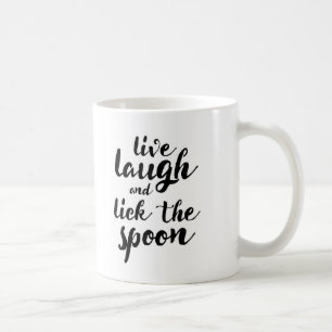 Caneca De Café Vive o riso e lambe a colher