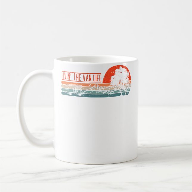 Caneca De Café Vivendo a Vida de Van Camper Camping Van (Esquerda)
