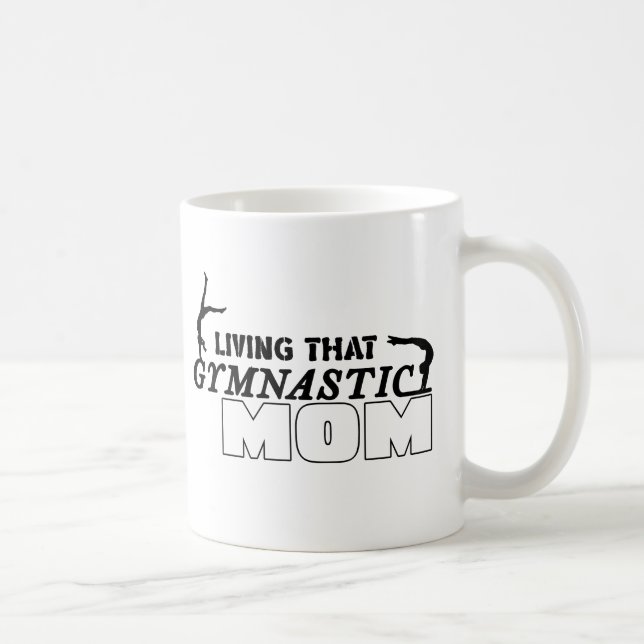 Caneca De Café Vivendo Aquela Mãe de Ginástica, Amante de Ginásti (Direita)
