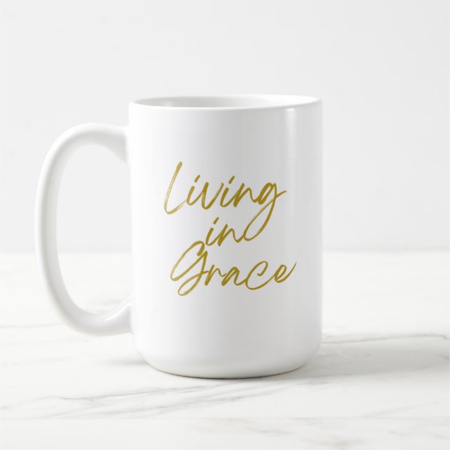 Caneca De Café Vivendo em Grace Classic Mug, 15 oz (Esquerda)