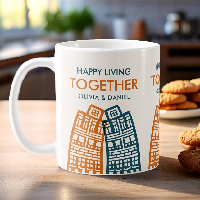 Caneca De Café Vivendo juntos romântico (Criador carregado)