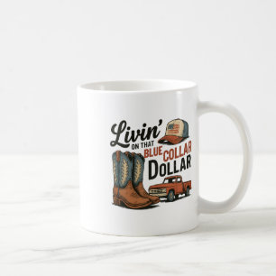 Caneca De Café Vivendo Nesse Dólar do Colarinho Azul Patriota Cau