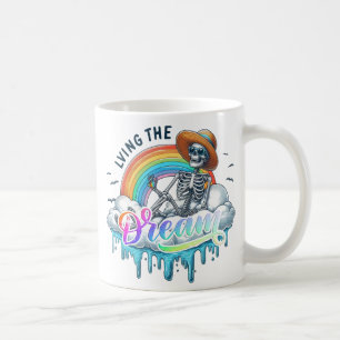 Caneca De Café Vivendo O Sonho - Esqueleto
