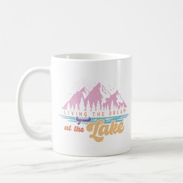 Caneca De Café Vivendo O Sonho No Lago (Esquerda)