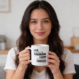 Caneca De Café Viver e Aprender – Mahatma Gandhi 