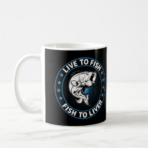 Caneca De Café Viver para Pescar, Pescar para Viver