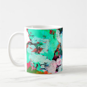 Caneca De Café Vivid im do conceito de manchas de tinta em shabby