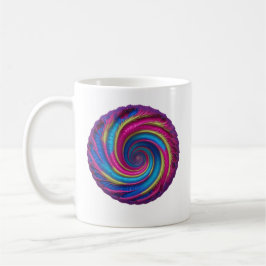 Caneca De Café Vívido Vórtex - Espiral em psicodélico
