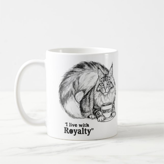 Caneca De Café Vivo com Royalty Cat Mug - Café Maine Coon (Esquerda)
