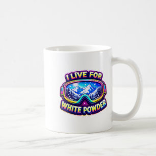 Caneca De Café Vivo para esquiador de esqui em neve fresca snowbo