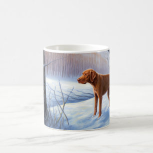 Caneca De Café Vizla Deixe Nevar Natal
