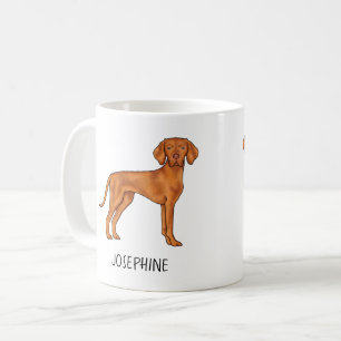Caneca De Café Vizsla Cachorro De Ponteiro Húngaro Com Nome Perso