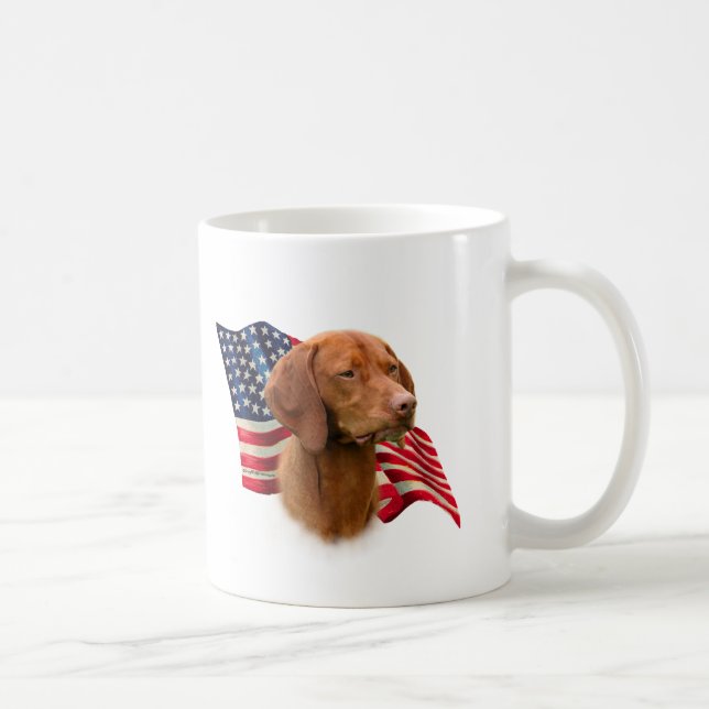Caneca De Café Vizsla Flag (Direita)