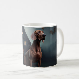 Caneca De Café Vizsla Halloween Scary